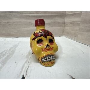 Anfora KAH Tequila Reposado Hand Painted Skull EMPTY Bottle .50 ml 2013